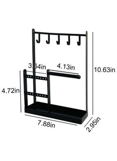 Hihonor Necklace Holder Stand Jewelry Stand Ring Organizer Necklace Display organizer Jewelry organizer (Black)  - Image 3