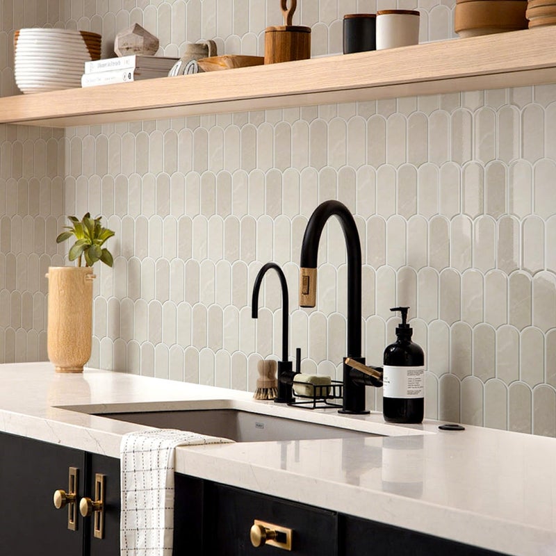 DULEIXUFHEE Peel and Stick Backsplash for Kitchen, 10-Sheet Backsplash for Kitchen Wall 3D Self Adhesive Peel and Stick Tile 12''x12'' Vinyl Backsplash Renter Friendly Waterproof for Walls, Beige - Image 2