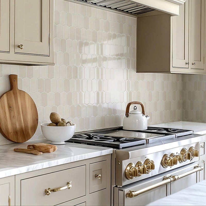 DULEIXUFHEE Peel and Stick Backsplash for Kitchen, 10-Sheet Backsplash for Kitchen Wall 3D Self Adhesive Peel and Stick Tile 12''x12'' Vinyl Backsplash Renter Friendly Waterproof for Walls, Beige - Image 5