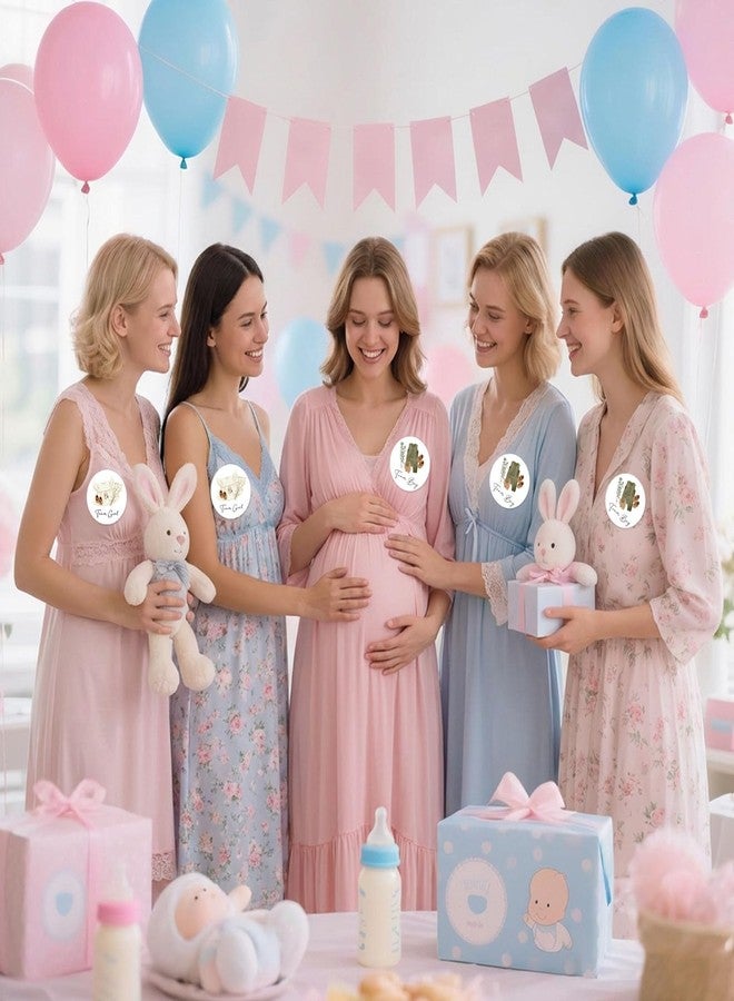 ١٠٠ قطعة من ملصقات الكشف عن جنس المولود، زينة ملابس خضراء مقاس ٢ بوصة للكشف عن جنس المولود، لوازم حفلات الكشف عن جنس المولود - Image 4