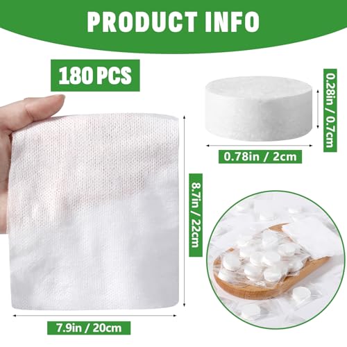 NUITPY 180 PCS Compressed Towel Mini Compressed Towel Tablets Disposable Compressed Face Towels Camping Towel Portable Bulk Compressed Coin Tissues for Home Travel Outdoor Sports - Image 3
