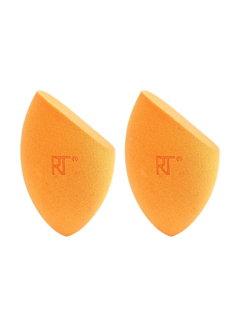 REAL TECHNIQUES 2 Miracle Complexion Sponges Makeup Blending Sponge For Foundation, Offers Light To Medium Coverage Natural, Dewy Makeup, Latex-Free Foam Orange - Image 1