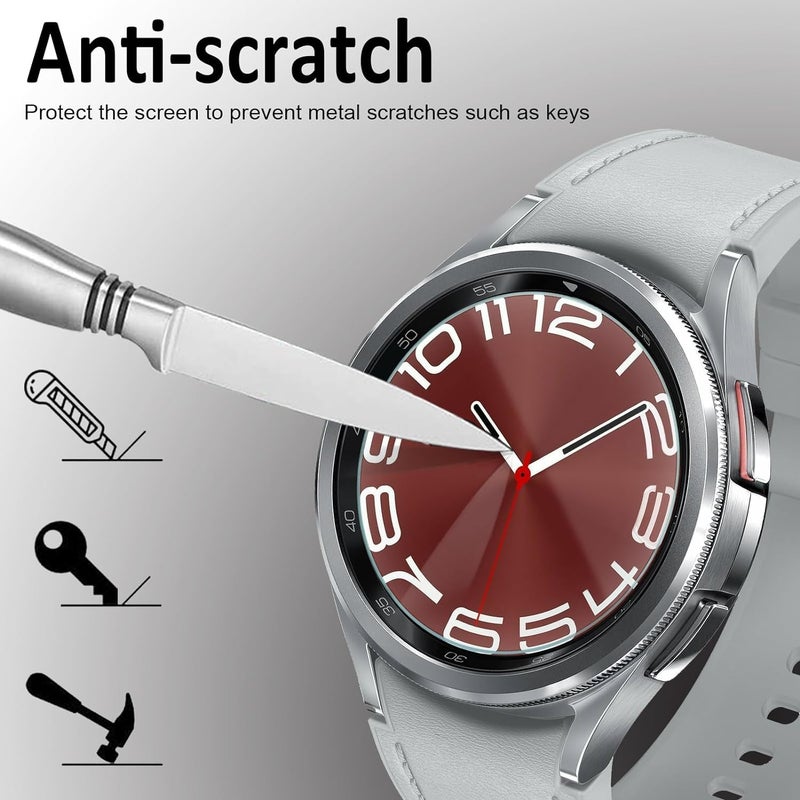OpenTech ® Tempered Glass Screen Protector Compatible for Samsung Galaxy Watch 6 Classic (43mm) (Pack of 2) with Easy Installation kit - Image 3