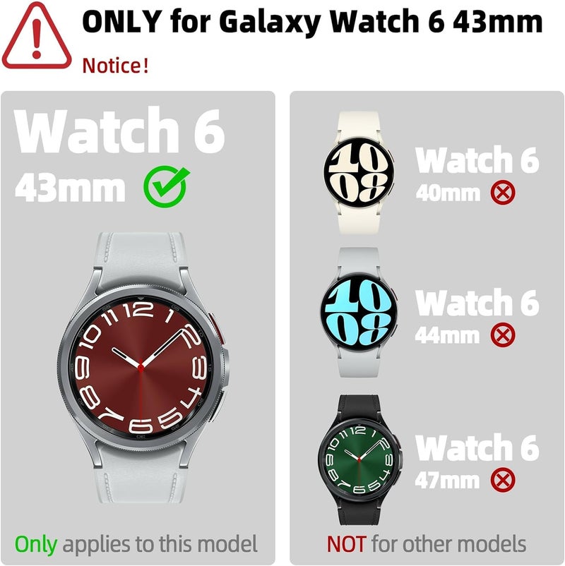 OpenTech ® Tempered Glass Screen Protector Compatible for Samsung Galaxy Watch 6 Classic (43mm) (Pack of 2) with Easy Installation kit - Image 2