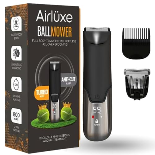 Airluxe Full Body Trimmer for Men | 2 Ceramic Blades for Face & Body | No Nicks Pubic Groin & Private Part Groomer | IPX7 Waterproof | 120 Min Runtime | Manscaping Kit - Image 1