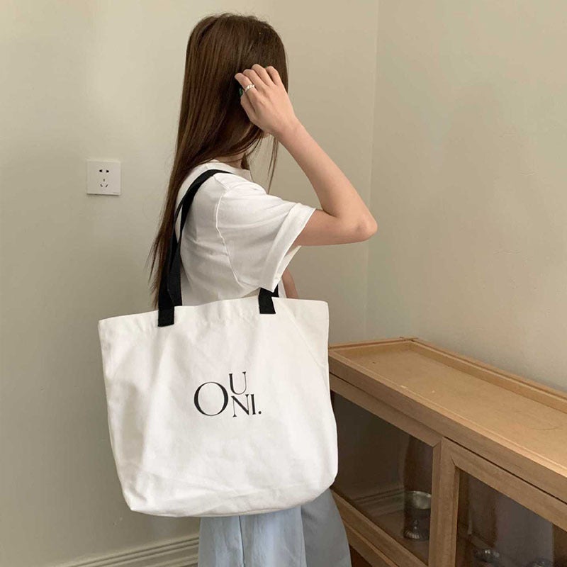 2025 New Fashion Elegant College Student Canvas Bag Large Capacity Shoulder Hand Shopping Bag Tote Bag - Image 5