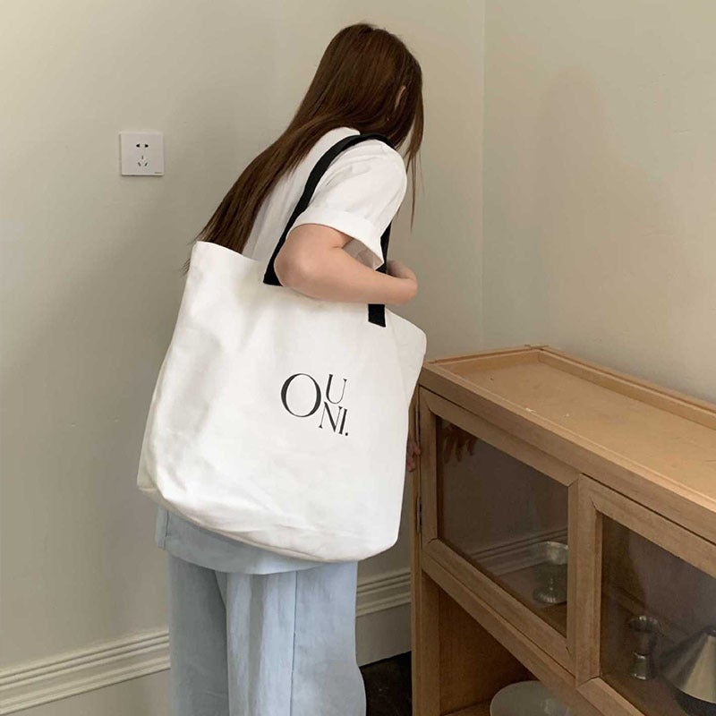 2025 New Fashion Elegant College Student Canvas Bag Large Capacity Shoulder Hand Shopping Bag Tote Bag - Image 3