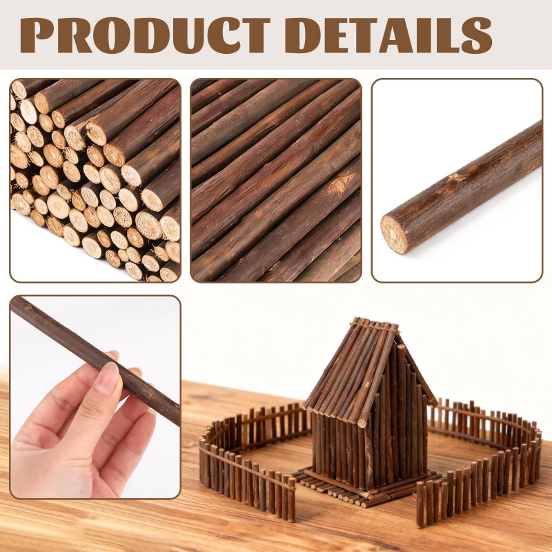 FSWCCK 100 PCS Craft Sticks, 6 Inch Long 0.3-0.5 Inch in Diameter Natural Birch Twigs Sticks, Mini Wood Log for DIY Crafts, Farmhouse Centerpiece Decor and Rustic Home Decor - Image 3