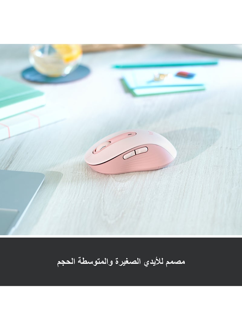 Logitech Signature M650 Wireless Mouse, For Small to Medium Sized Hands, Silent Clicks, 5 Buttons, Bluetooth, Multi-Device Compatibility, 400 DPI Nominal Value, 10m Range pink - Image 3