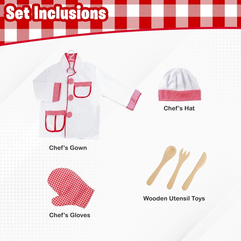 Home Smart Chef Professional Costume for Kid's Role Play Dress up Gift Set for Children Learning - Image 3
