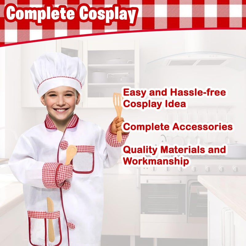 Home Smart Chef Professional Costume for Kid's Role Play Dress up Gift Set for Children Learning - Image 4