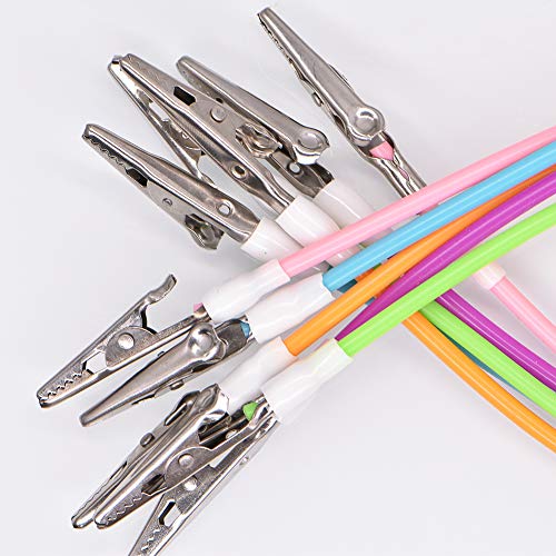 Angzhili 5 Pcs Dental Bib Clips,Silicone Napkin Clip Bib Holders with Colorful Silicone Lanyard and Stainless Steel Clip(Pink) - Image 3