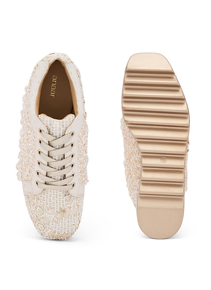 Anaar Anaar Checkmate WEDGE SNEAKERS, Womens Festive, Special Occasion and Partywear Premium Shoes  - Image 5