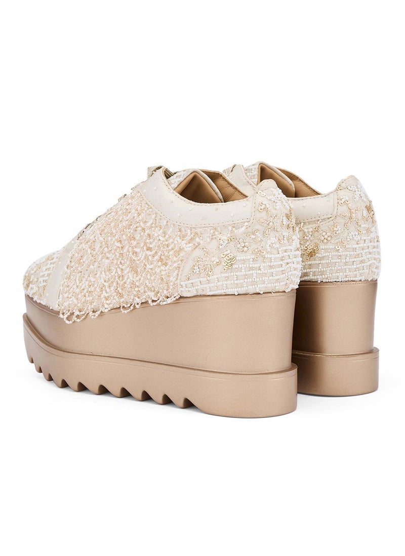Anaar Anaar Checkmate WEDGE SNEAKERS, Womens Festive, Special Occasion and Partywear Premium Shoes  - Image 3