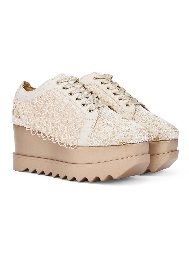 Anaar Anaar Checkmate WEDGE SNEAKERS, Womens Festive, Special Occasion and Partywear Premium Shoes  - Image 4
