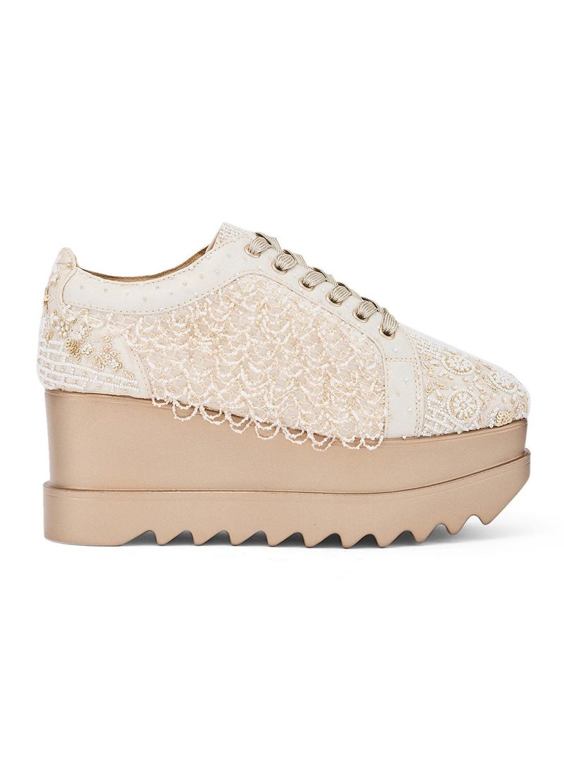 Anaar Anaar Checkmate WEDGE SNEAKERS, Womens Festive, Special Occasion and Partywear Premium Shoes  - Image 2