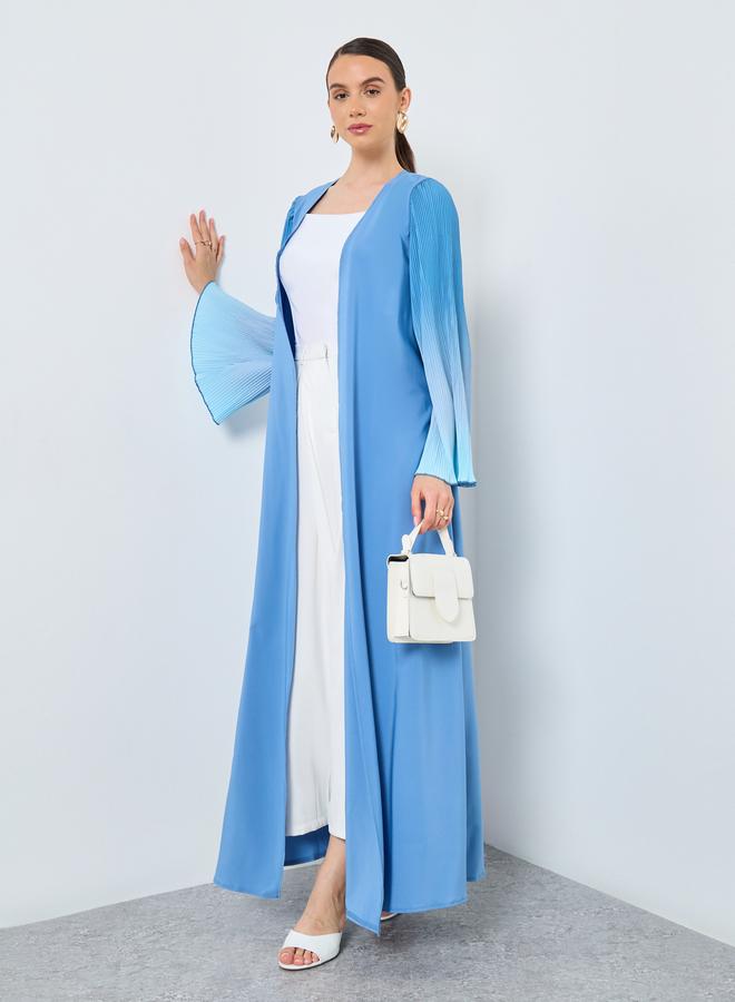 Take Two Dye Print Bell Sleeve Open Front Abaya - Image 1