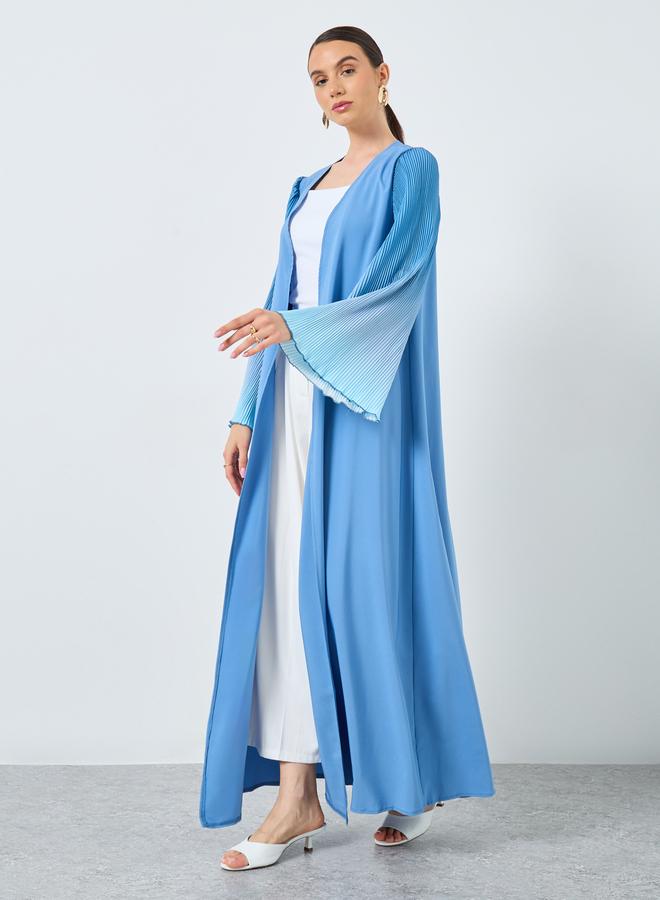 Take Two Dye Print Bell Sleeve Open Front Abaya - Image 2