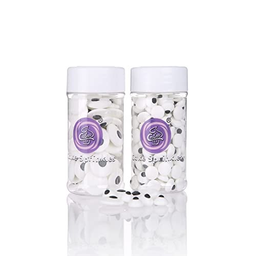 GEORLD Halloween Small Candy Edible Eyeballs Big Eyes Sprinkle Cake Cupcake Toppers Dessert Cookie Decorations Party Supplies 2 Bottles 6.9oz - Image 4