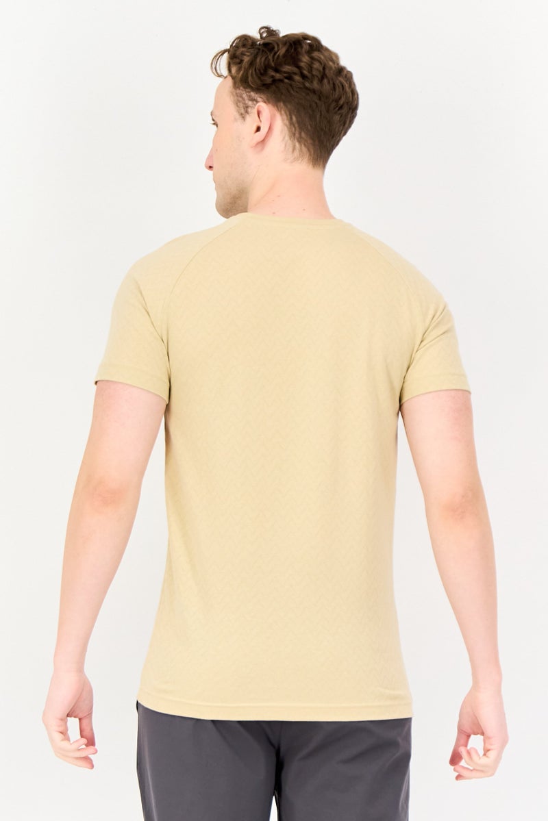 PUMA Men Slim Fit Short Sleeves Embroidered Logo Outdoor T-Shirt, Tan - Image 2