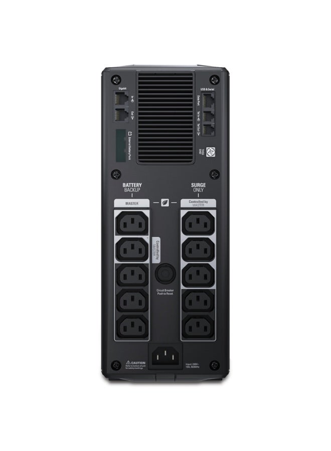 APC Back-UPS Pro 1500VA / 865W Tower 230V (Renewed) 10x IEC C13 Outlets (5 Battery Backup + 5 Surge) AVR LCD Display - Image 2