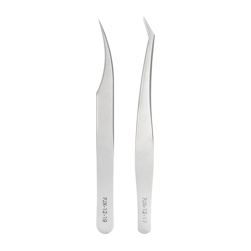 Stainless Steel Tweezers Eyelash Extension Tweezers Set Set of 2 Lash Extension Tweezers Eye Makeup Tools - Image 5