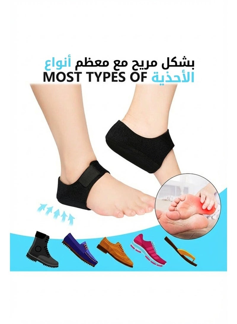 واقي كعب القدم جل، وسادة دعم للكعب قابلة للتعديل وقابلة للتنفس لتخفيف ألم الكعب، مناسبة لالتهاب اللفافة الأخمصية والتهاب وتر العرقوب ومسمار الكعب وتشقق الكعب - Image 4