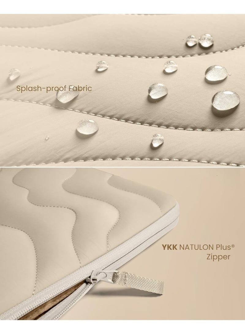 Tomtoc Terra-A27 360 Protective Puffy Laptop Sleeve for 16-inch MacBook Pro M4/M3/M2/M1 Pro/Max A3403 A3186 A2991 A2780 A2485 2024-2019, Quilted Design Soft Cute Puffer Bag Case for Dell XPS 16 Laptop Eco-Friendly Laptop Sleeve - Image 5