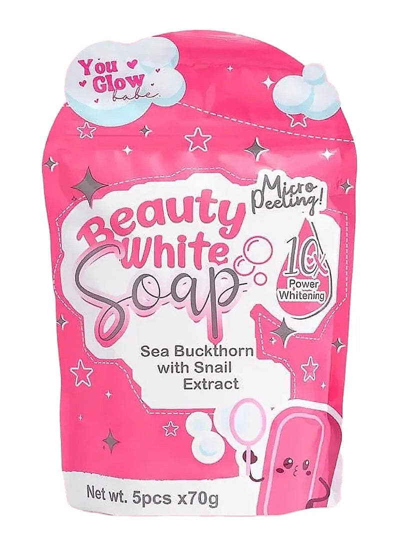 You Glow Babe Beauty White Soap by You Glow Babe – 5x70g Bars | Snail Extract + Sea Buckthorn | Whitening Soap for Radiant & Clear Skin  - Image 1