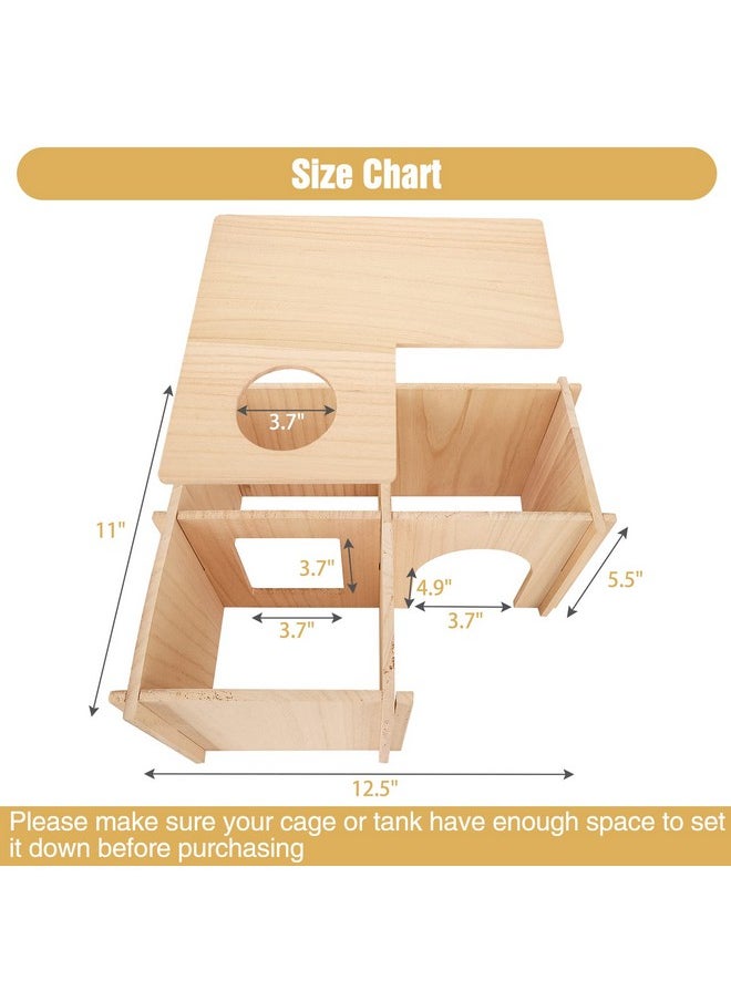 PAWCHIE - PAWCHIE Guinea Pig Hideout Hamster House with Multi-Rooms - Small Animals Pets Hideout Multi-Chamber Wooden Hut Habitats Decor Tunnel for Guinea Pigs, Hamsters, Chinchillas - Image 1