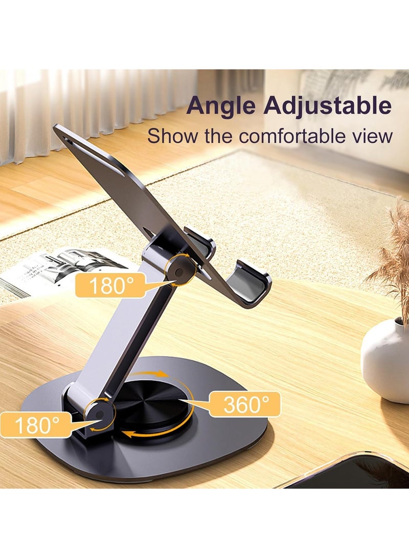 360°Rotating Phone Holder for Desk, Portable & Foldable Cell Phone Stand for Office & Kitchen, Adjustable Tablet Stand for All Mobile Phones, iPhone, iPad, Nintendo Switch (Metal Purple) - Image 2