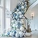 Partycus Dusty Blue White Balloon Arch Kit Double Stuffed Pastel Slate Blue White Matte Latex Balloon Garland for Baby Shower Birthday Bridal Wedding Valentines Easter Party - Image 4