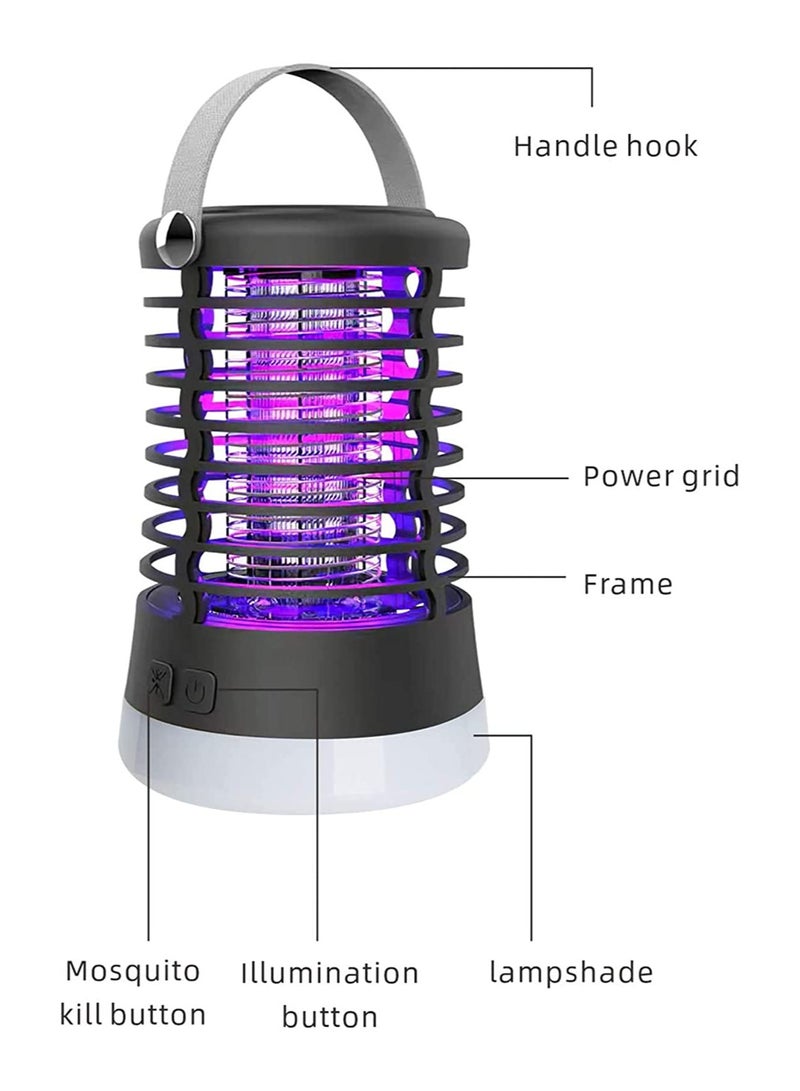 SYOSI Bug Zapper, Electronic Mosquito Killing Bulb and Camping Lamp, Waterproof Mosquito Repellent Insect Killer Fly Trap with Tent Light Rechargeable for Indoor Outdoor - Image 1