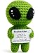 MAMAGIFTREE Funny Positive Alien Crochet Plush with Uplifting Message Card for Valentines Day Easter Eggs Fillers Easter Basket Stuffers Small Encouragement Gift for Her Him Teens Birthday Graduation - Image 3