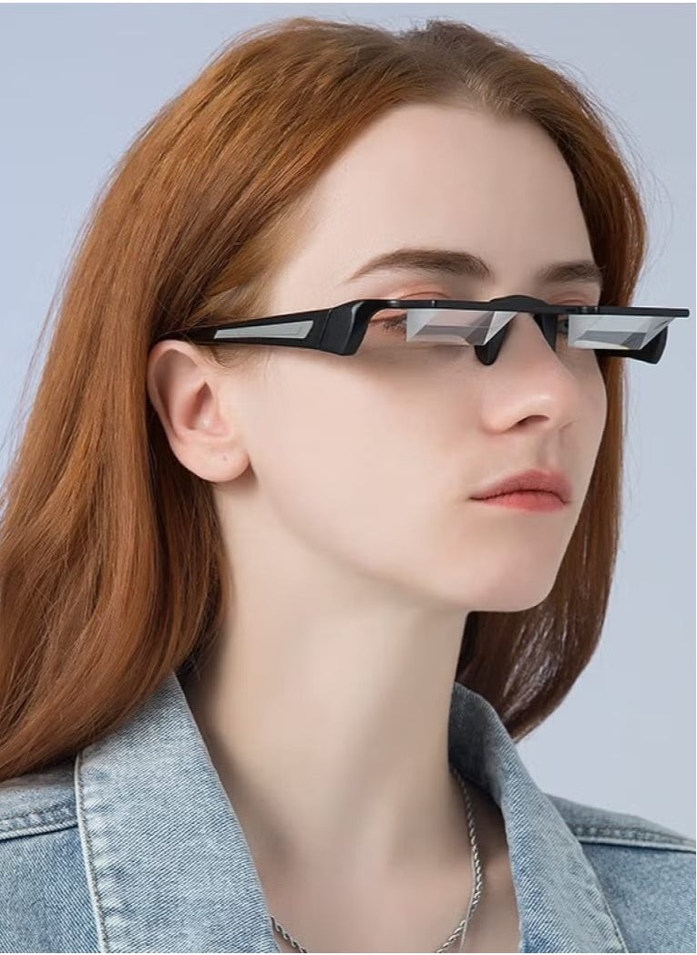 Realfrog Laying Down Light Prism Glasses 90° Prism Glasses Bed Prism Spectacles Horizontal Mirror Lazy Readers Glasses Neck Relaxer for Lying Down Reading Watching TV Phone Glasses Lazy Reading Glasses  - Image 2