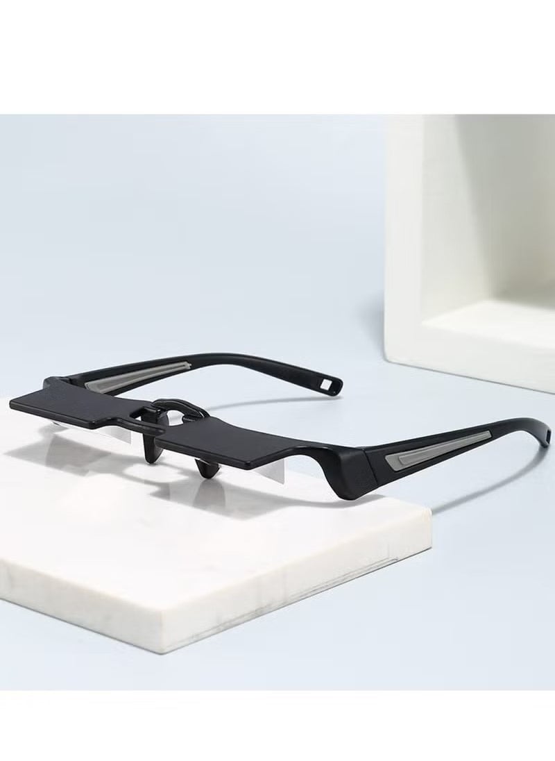 Realfrog Laying Down Light Prism Glasses 90° Prism Glasses Bed Prism Spectacles Horizontal Mirror Lazy Readers Glasses Neck Relaxer for Lying Down Reading Watching TV Phone Glasses Lazy Reading Glasses  - Image 3