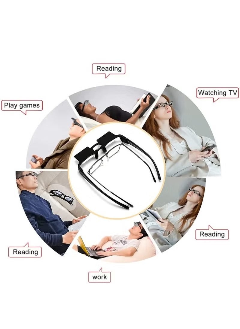 Realfrog Laying Down Light Prism Glasses 90° Prism Glasses Bed Prism Spectacles Horizontal Mirror Lazy Readers Glasses Neck Relaxer for Lying Down Reading Watching TV Phone Glasses Lazy Reading Glasses  - Image 4
