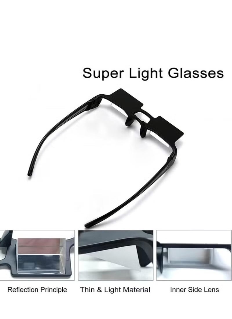 Realfrog Laying Down Light Prism Glasses 90° Prism Glasses Bed Prism Spectacles Horizontal Mirror Lazy Readers Glasses Neck Relaxer for Lying Down Reading Watching TV Phone Glasses Lazy Reading Glasses  - Image 5