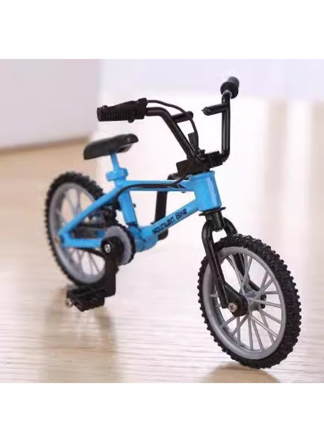 Supply Mini Alloy Finger Bicycle Toy Mountain Bike Bicycle Model Finger Skateboard Scooter-Color: Alloy Scooter White + Green Skates + Green Pants + Tools  - Image 3