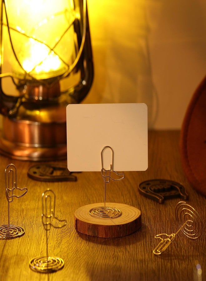 SiliFine 24 Pcs Gold Cowboy Boots Photo Holders Table Number Photo Clips Holder 1.96 x 1.45'' Cowboy Boots Decoration Name Place Card Stand for Centerpieces Wedding Reception, Party, Birthday - Image 5