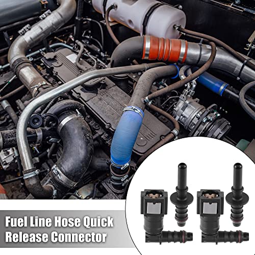 X AUTOHAUX 1/4 6.3mm SAE to 5/16 8mm 90 Degree Car Fuel Line Hose Quick Release Connector Disconnect Hose Nylon 2 Set - Image 2