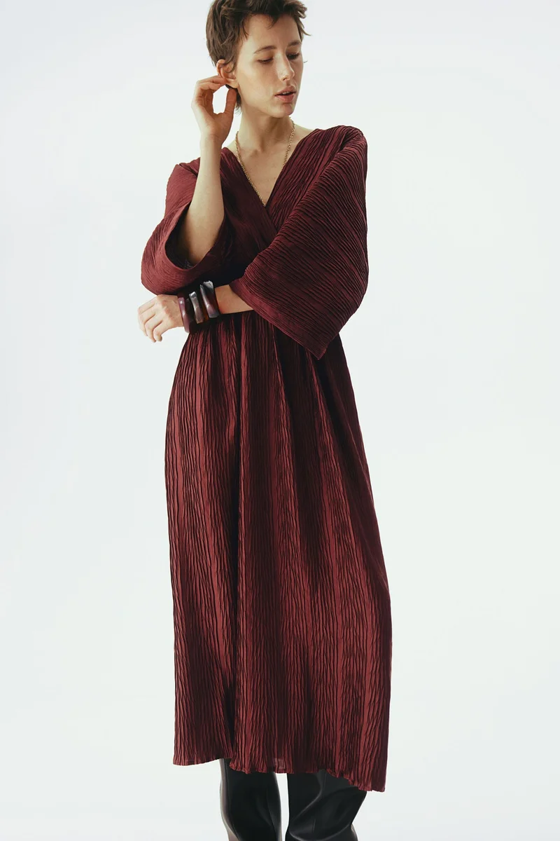 H&M Crinkled V-neck dress