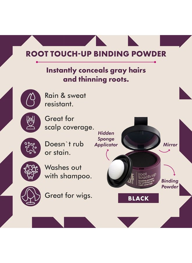 STYLE EDIT Root Touch Up Powder for Black Hair by Style Edit | Cover Color Grays and Roots Coverage Concealer Mineral Infused Binding Hairline - Image 2