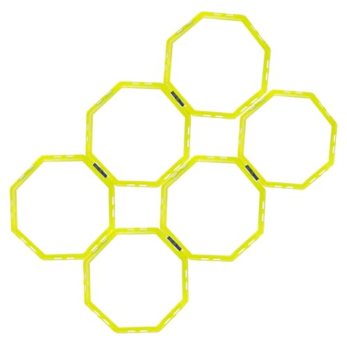 Synco Agility Training Ring Ladder | Sports Soccer Football Speed Training Ladder | Fitness Equipment, Hex Hoops (Yellow, Set of 6 Rings) - Image 1