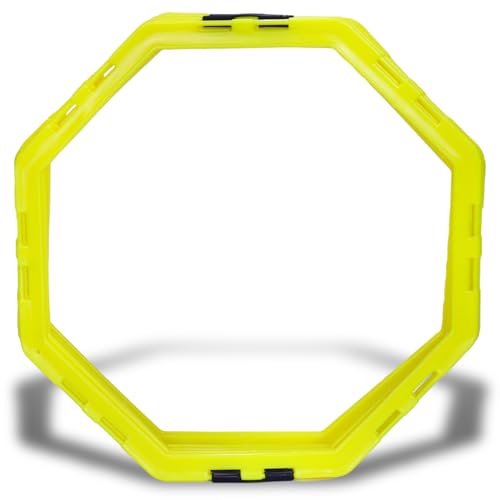 Synco Agility Training Ring Ladder | Sports Soccer Football Speed Training Ladder | Fitness Equipment, Hex Hoops (Yellow, Set of 6 Rings) - Image 2