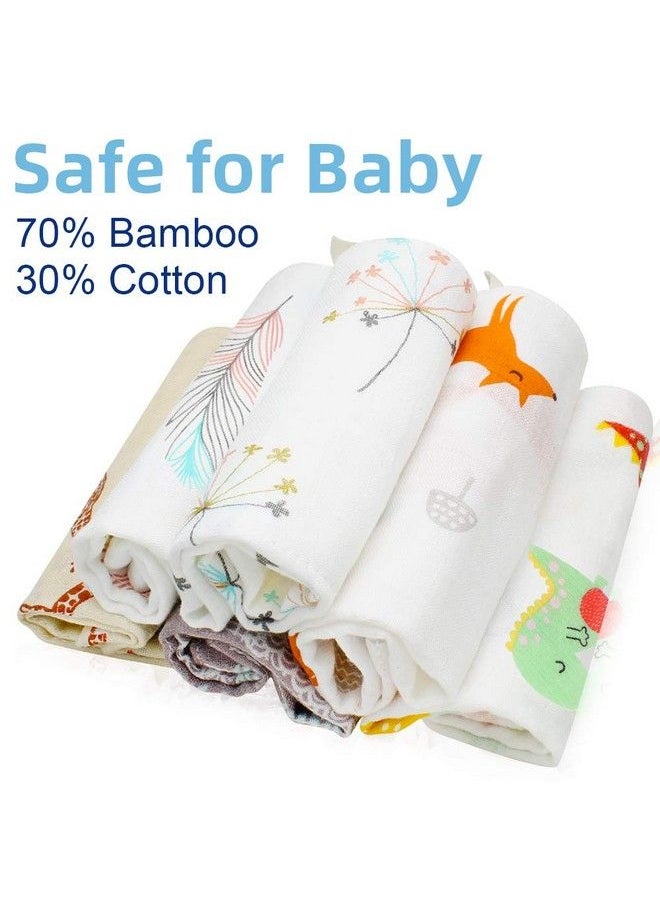 LifeTree Baby Washcloths Soft ; Bamboo Cotton Baby Muslin Washcloth ; 6 Pack Face Towels Reusable Wipes Bibs For Newborn With Sensitive Skin ; Shower Gift For Baby Registry 10.6 X 10.6Inch  - Image 5