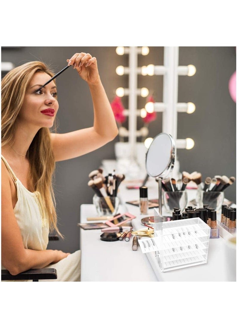 KASTWAVE 5 Layers Acrylic Clear False Eyelash Organizer Case Cosmetic Makeup Storage Box for Grafting Lash Extension Clear Eyelashes Glue Pallet Holders Grafting Eyelash Extension Tool - Image 5