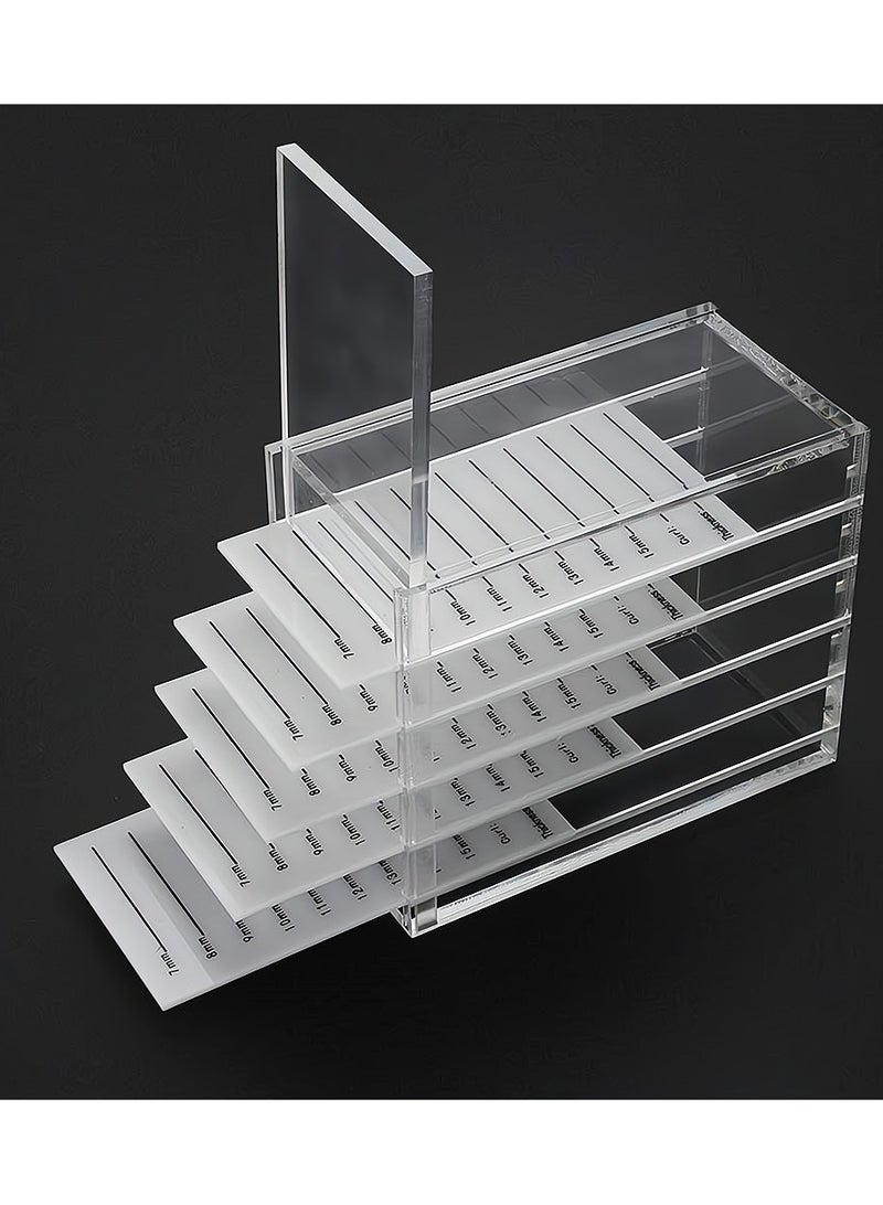 KASTWAVE 5 Layers Acrylic Clear False Eyelash Organizer Case Cosmetic Makeup Storage Box for Grafting Lash Extension Clear Eyelashes Glue Pallet Holders Grafting Eyelash Extension Tool - Image 1