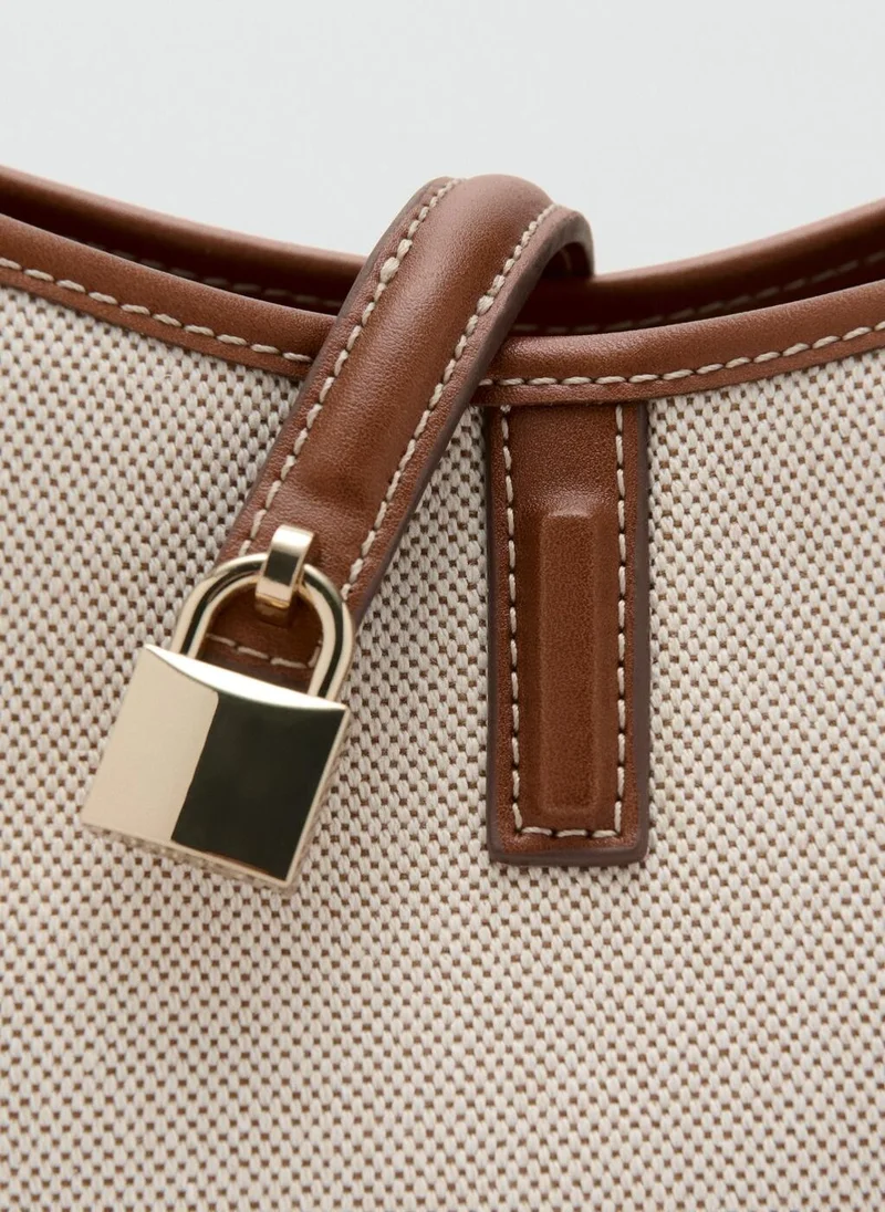 MANGO  Contrasting canvas bucket bag for Women | Best Price UAE