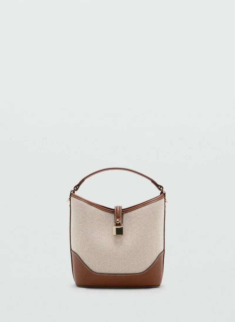 مانجو Contrasting canvas bucket bag